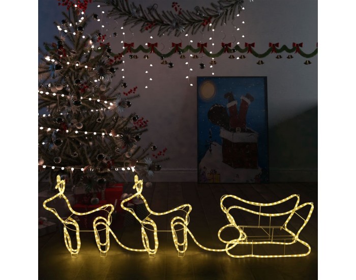 Sonata Коледна украса за открито северни елени с шейна 576 LED