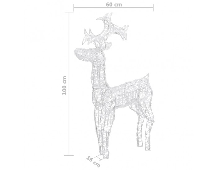 Sonata Коледна украса северен елен 90 LED 60x16x100 см акрил