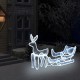 Sonata Коледна украса, светещ елен с шейна, мрежа, 216 LED