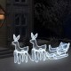 Sonata Коледна украса, 2 светещи елена с шейна, мрежа, 320 LED