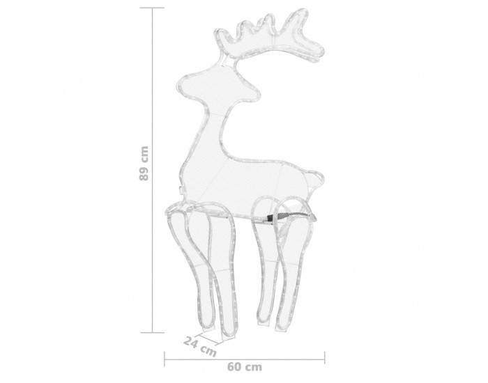 Sonata Коледна украса северен елен с мрежа 306 LED 60x24x89 см