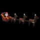 Sonata Надуваема коледна украса Дядо Коледа с елени, LED, 490 см