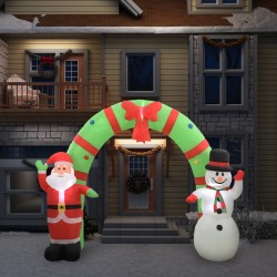 Sonata Надуваема украса Дядо Коледа и снежен човек с арка, LED, 280 см - Сезонни и Празнични Декорации