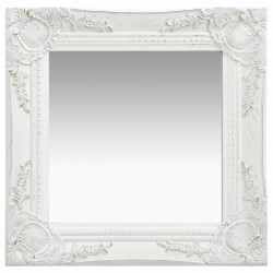 Sonata Стенно огледало, бароков стил, 40x40 см, бяло - Огледала