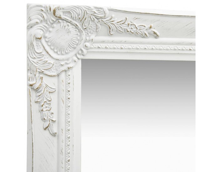 Sonata Стенно огледало, бароков стил, 40x40 см, бяло