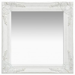Sonata Стенно огледало, бароков стил, 50x50 см, бяло - Антре
