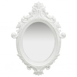 Sonata Стенно огледало, стил замък, 56x76 см, бяло - Антре