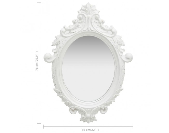 Sonata Стенно огледало, стил замък, 56x76 см, бяло