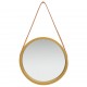 Sonata Стенно огледало с каишка, 40 см, златисто