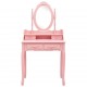 Sonata Комплект тоалетка с табуретка, розов, 75x69x140 см, пауловния