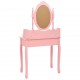 Sonata Комплект тоалетка с табуретка, розов, 75x69x140 см, пауловния