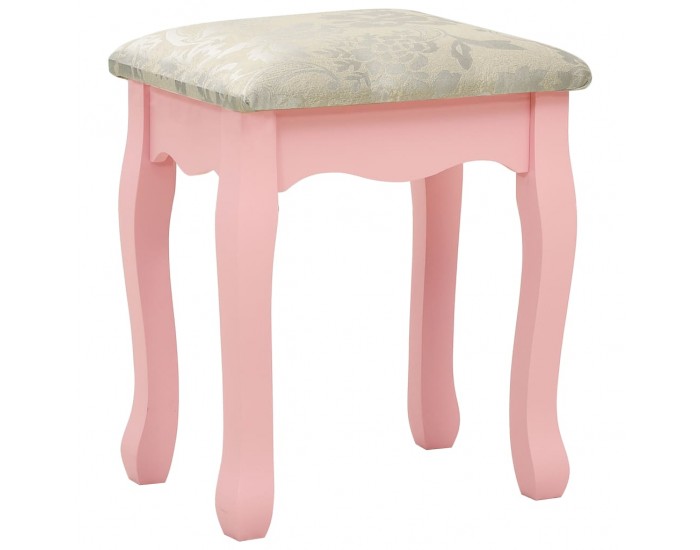 Sonata Комплект тоалетка с табуретка, розов, 75x69x140 см, пауловния