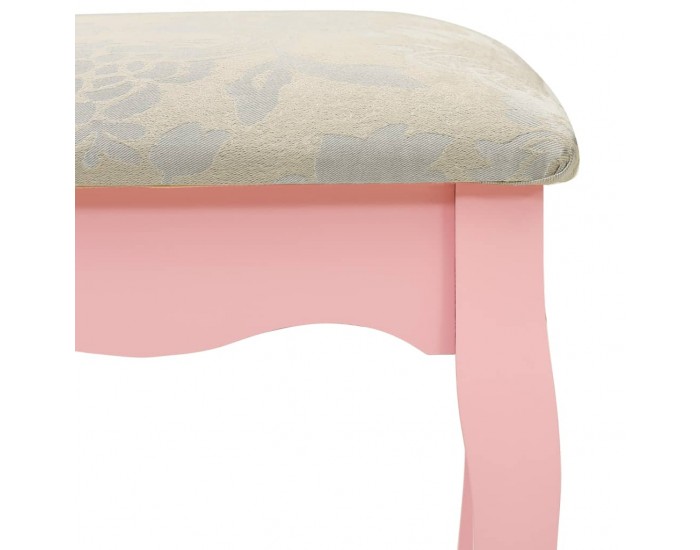 Sonata Комплект тоалетка с табуретка, розов, 75x69x140 см, пауловния