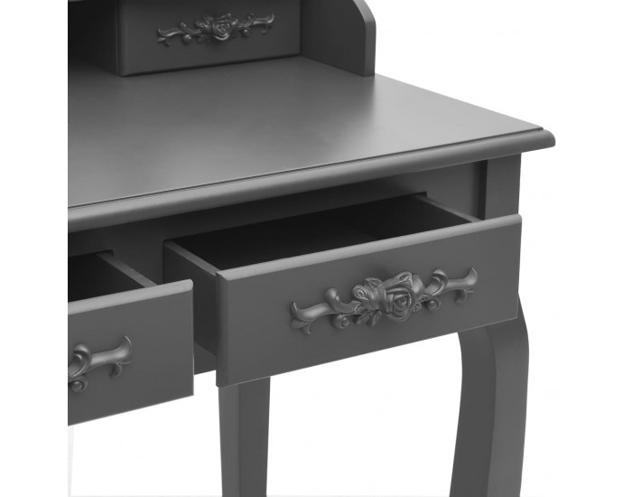 Sonata Комплект тоалетка с табуретка, сив, 75x69x140 см, пауловния