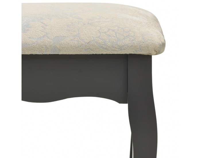 Sonata Комплект тоалетка с табуретка, сив, 75x69x140 см, пауловния