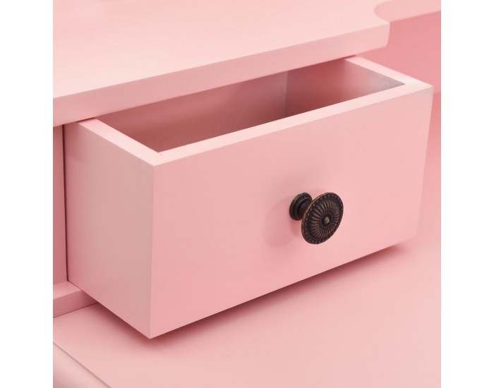 Sonata Комплект тоалетка с табуретка, розов, 80x69x141 см, пауловния
