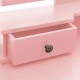 Sonata Комплект тоалетка с табуретка, розов, 100x40x146 см, пауловния
