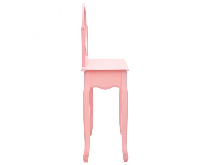 Sonata Тоалетка с табуретка, розова, 65x36x128 см, пауловния, МДФ