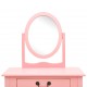 Sonata Тоалетка с табуретка, розова, 65x36x128 см, пауловния, МДФ