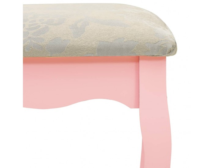 Sonata Тоалетка с табуретка, розова, 65x36x128 см, пауловния, МДФ