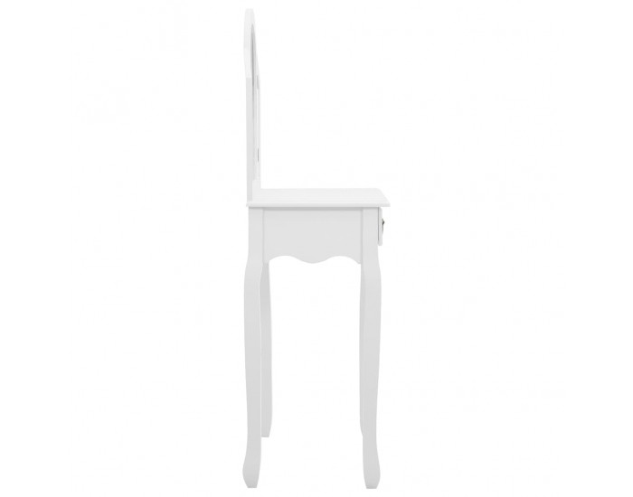 Sonata Тоалетка с табуретка, бяла, 65x36x128 см, пауловния, МДФ