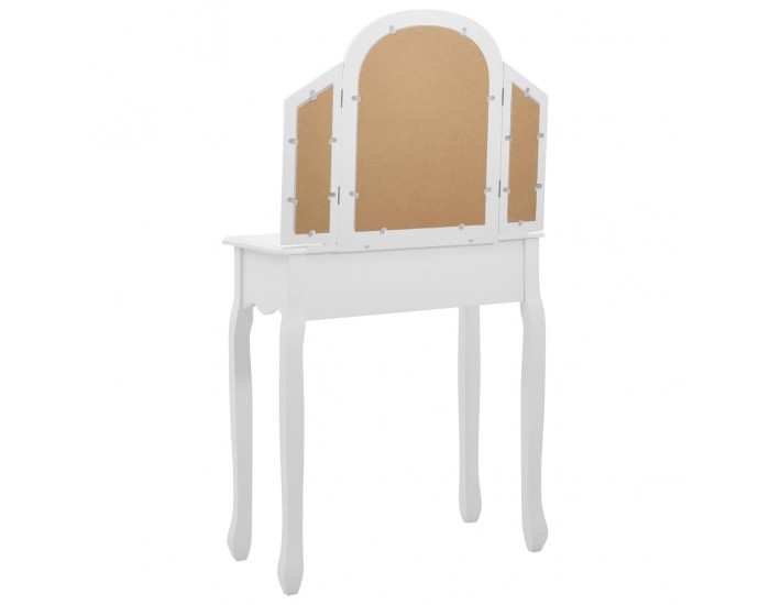 Sonata Тоалетка с табуретка, бяла, 65x36x128 см, пауловния, МДФ