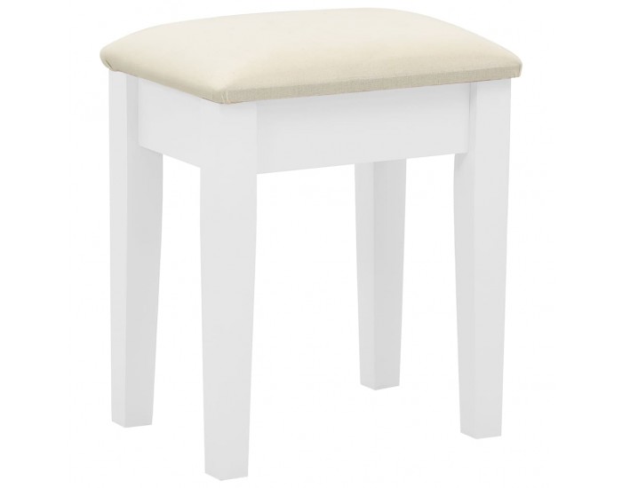 Sonata Тоалетка с табуретка, бяла, 65x36x128 см, пауловния, МДФ