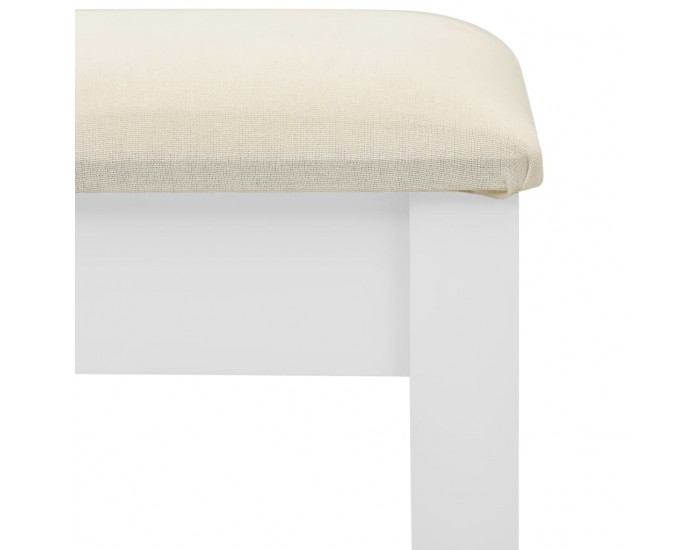 Sonata Тоалетка с табуретка, бяла, 65x36x128 см, пауловния, МДФ