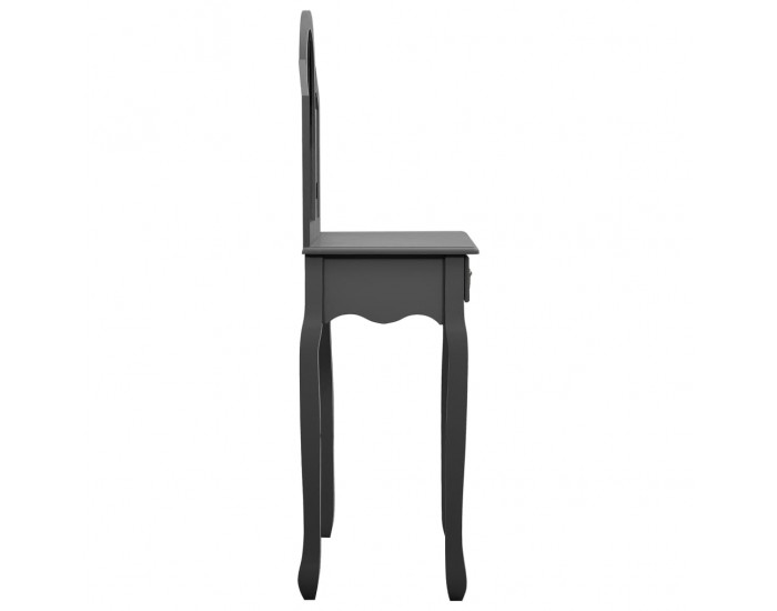 Sonata Тоалетка с табуретка, сива, 65x36x128 см, пауловния, МДФ