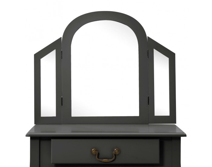 Sonata Тоалетка с табуретка, сива, 65x36x128 см, пауловния, МДФ