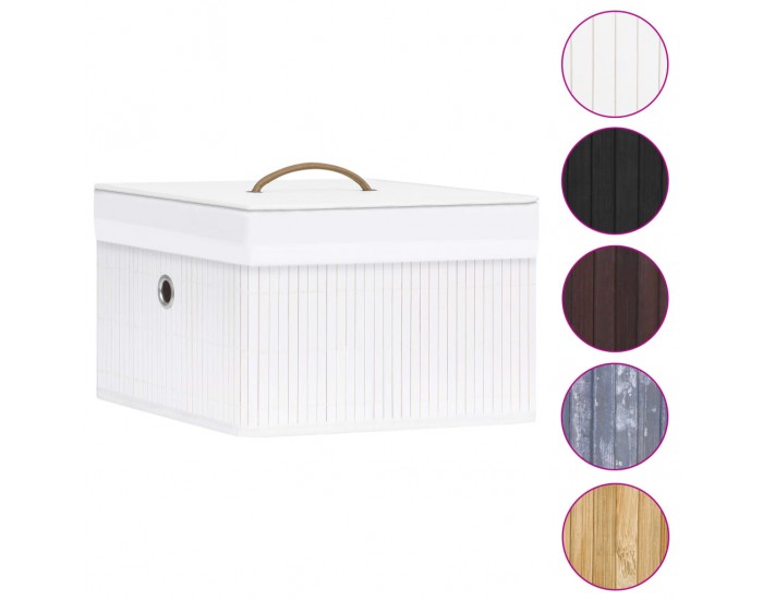 Sonata Бамбукови кутии за съхранение 4 бр бели Sonata Бамбукови кутии за съхранение 4 бр бели