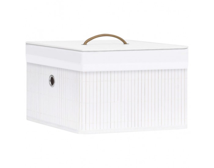 Sonata Бамбукови кутии за съхранение 4 бр бели Sonata Бамбукови кутии за съхранение 4 бр бели