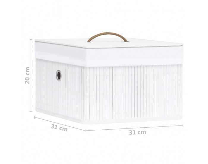 Sonata Бамбукови кутии за съхранение 4 бр бели Sonata Бамбукови кутии за съхранение 4 бр бели