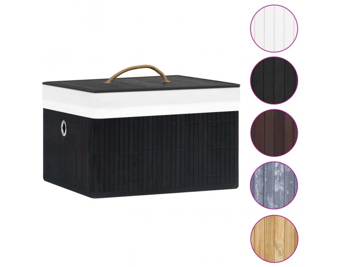 Sonata Бамбукови кутии за съхранение 4 бр черни