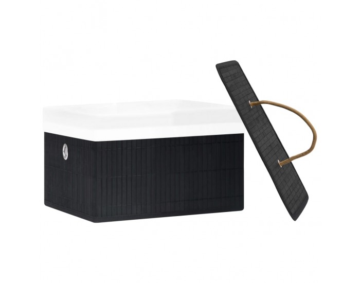 Sonata Бамбукови кутии за съхранение 4 бр черни