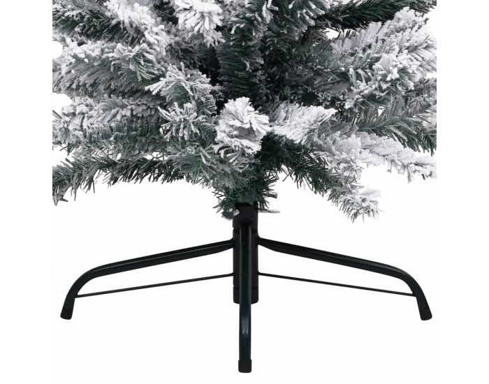 Sonata Тънка изкуствена коледна елха със сняг, зелена, 240 см, PVC