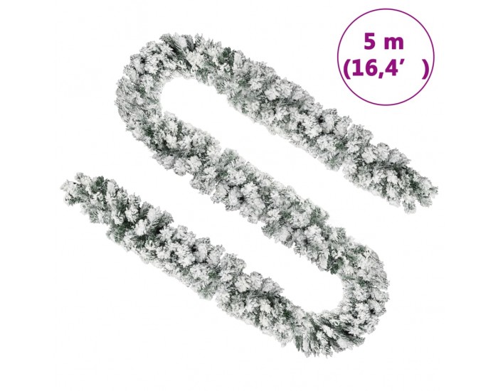 Sonata Коледен гирлянд със сняг, зелен, 5 м, PVC