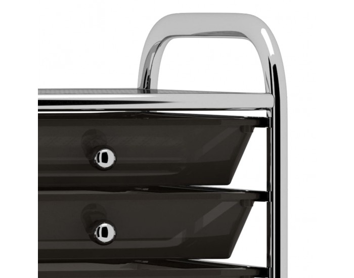 Sonata Мобилна количка за съхранение с 10 чекмеджета черна пластмаса