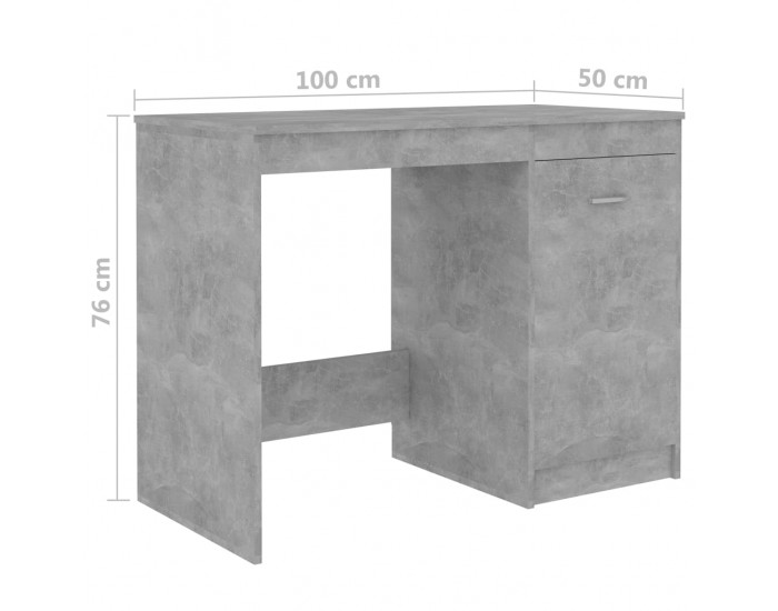 Sonata Бюро, бетонно сиво, 140x50x76 см, ПДЧ