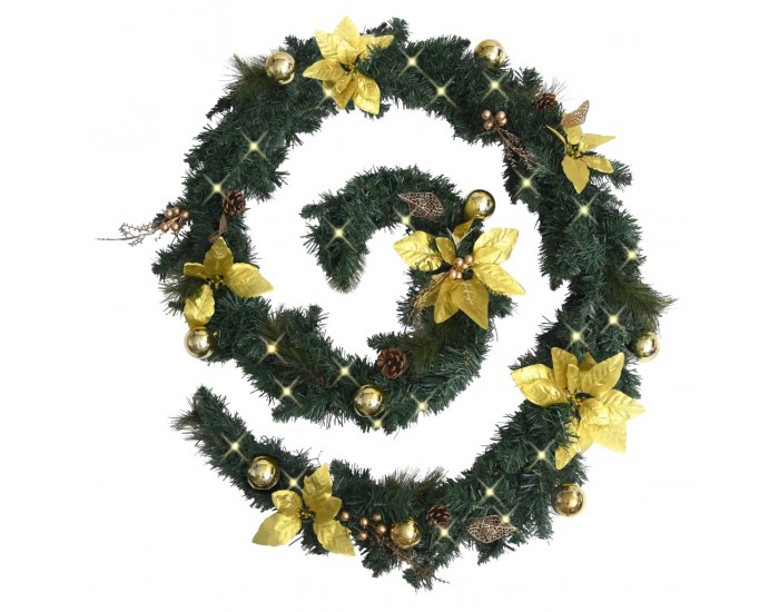 Sonata Коледен гирлянд с LED лампички, зелен, 2,7 м, PVC