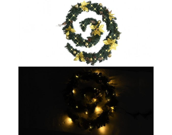 Sonata Коледен гирлянд с LED лампички, зелен, 2,7 м, PVC