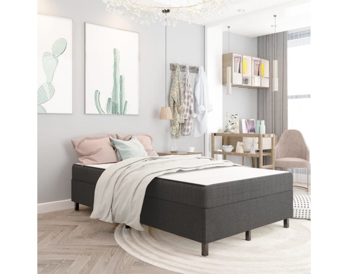 Sonata Боксспринг легло, тъмносиво, текстил, 120x200 см