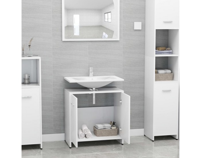 Sonata Шкаф за баня, бял, 60x33x58 см, ПДЧ