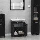 Sonata Шкаф за баня, черен, 60x33x58 см, ПДЧ