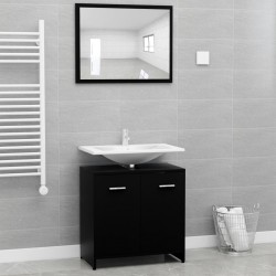 Sonata Комплект мебели за баня, черен, ПДЧ - Комплекти