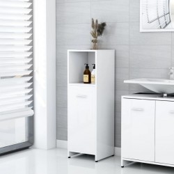 Sonata Шкаф за баня, бял гланц, 30x30x95 см, ПДЧ - Шкафове за баня