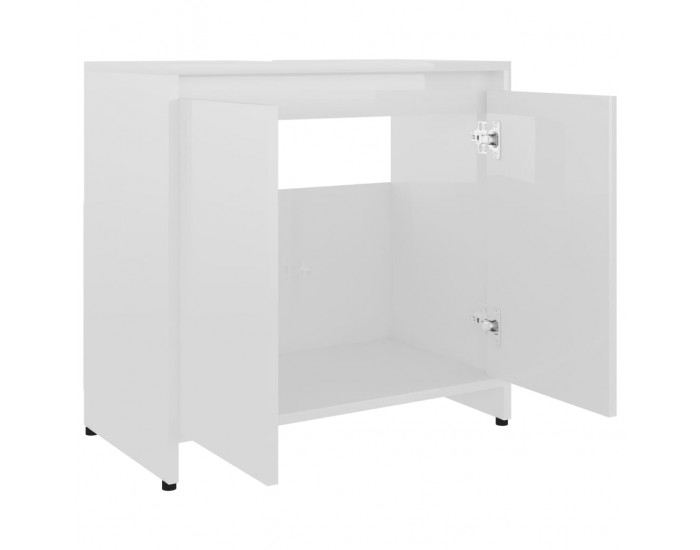 Sonata Шкаф за баня, бял гланц, 60x33x58 см, ПДЧ