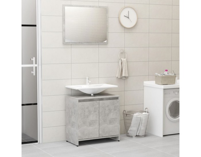 Sonata Комплект мебели за баня, бетонно сив, ПДЧ