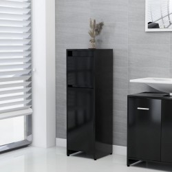 Sonata Шкаф за баня, черен, 30x30x95 см, ПДЧ - Баня