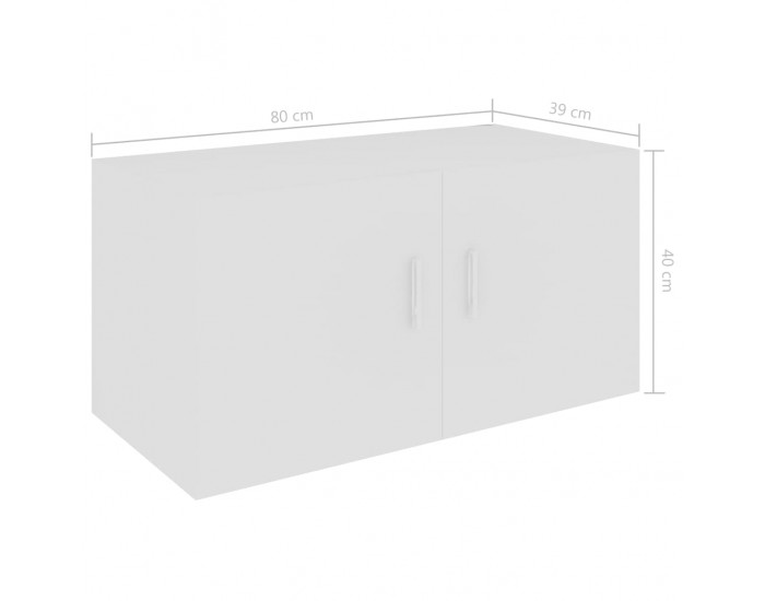 Sonata Шкаф за стена, бял, 80x39x40 см, ПДЧ